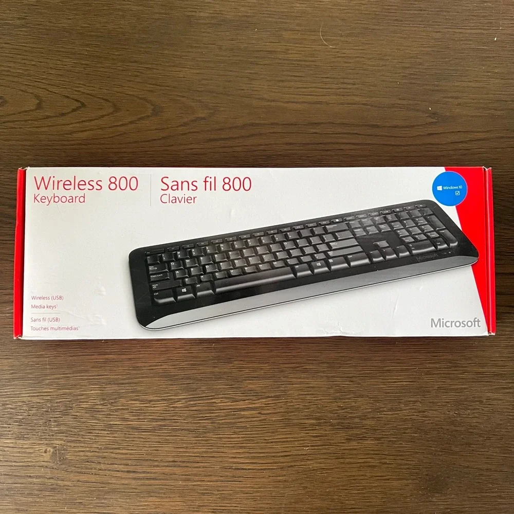 Microsoft Wireless 800 Keyboard Black USB Media Keys 2.4GHz 2VJ-00001 New SEALED